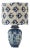 Dutch Delft Blue & White Ceramic Table Lamp with New Pleated Ikat Shade For Sale