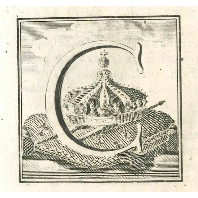 Letter of the Alphabet C, from the series "Antiquities of Herculaneum", is an etching on paper realized by Various Authors...