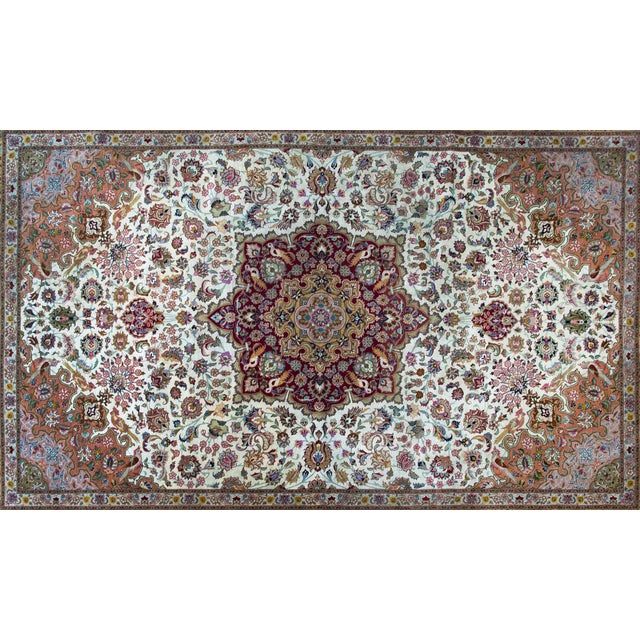 Vintage Persian Tabriz Rug For Sale In Chicago - Image 6 of 13