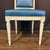 French Louis XVI White Painted Blue Leather Dining Chairs -Set of 8 For Sale - Image 9 of 12
