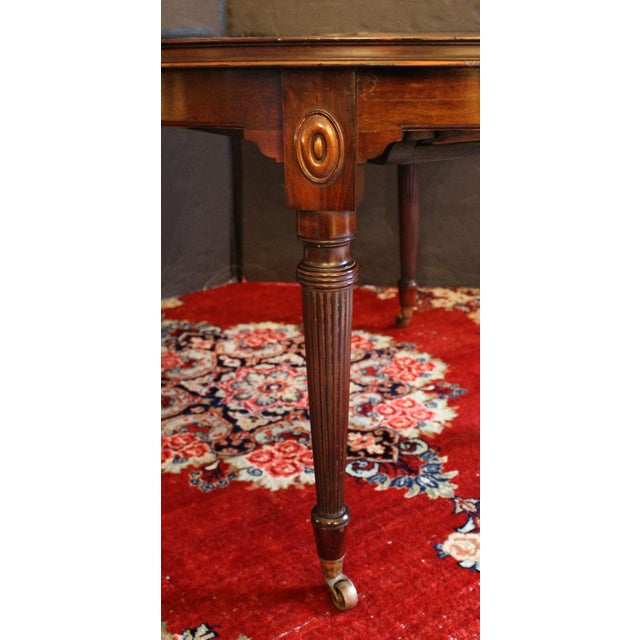 C. 1880 English Round Extending Regency Revival Dining Table For Sale - Image 10 of 11