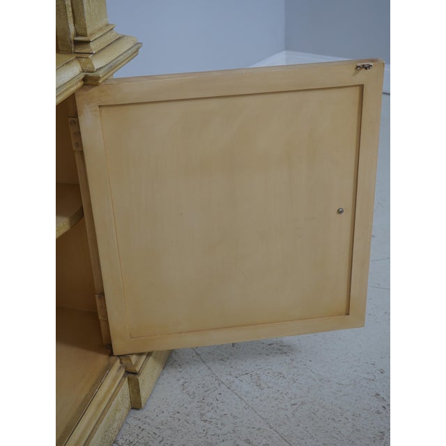 Crackle Painted Finish Double Arched Top Open Bookcase For Sale - Image 4 of 16