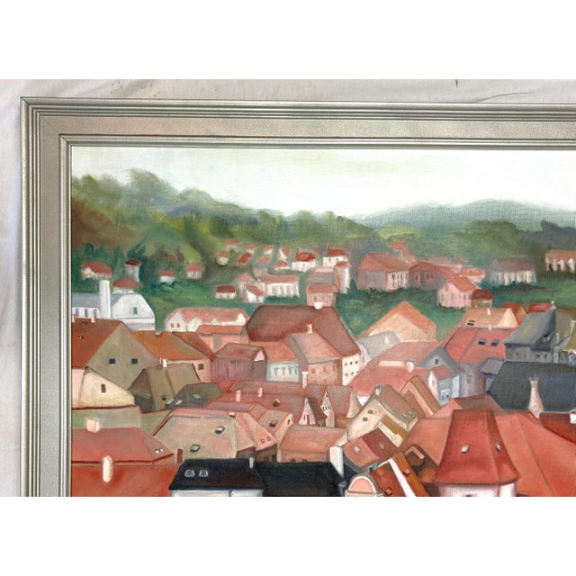 Original Signed & Framed Oil Painting by Helene Berger "From the Castle" Czech Republic C2005 For Sale - Image 4 of 18