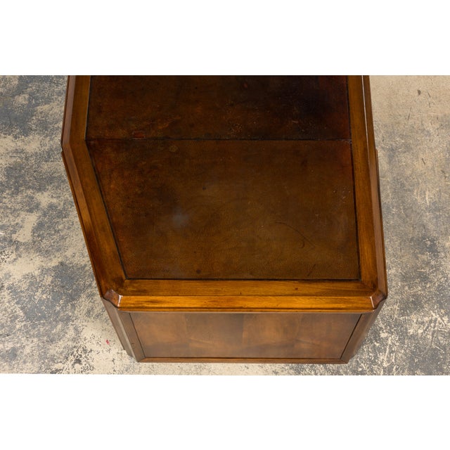 1930s French Art Deco Walnut Partner Desk With Leather Top For Sale - Image 14 of 18