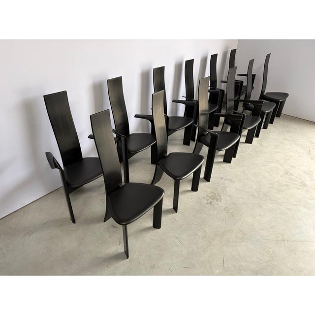 Iris Chairs by Rob and Dries Van Den Berghe for Van Den Berghe Pauvers, 1990, Set of 12 For Sale - Image 4 of 10