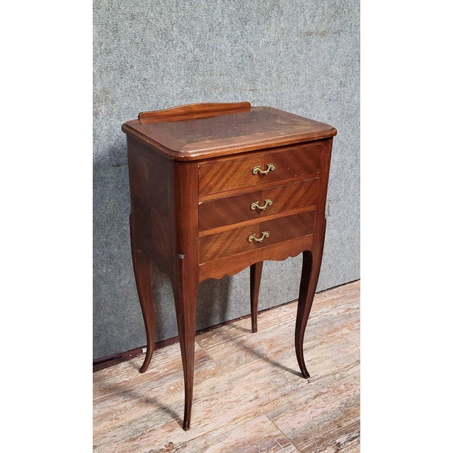 Louis XV Style Mahogany Bedside Table For Sale - Image 3 of 8
