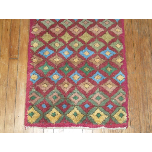 Late 20th Century Retro Turkish Deco Rug - 2'1" x 4' For Sale - Image 4 of 5