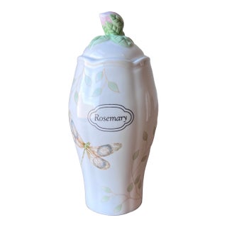 Lenox Butterfly Meadow Porcelain Spice Jar Rosemary For Sale