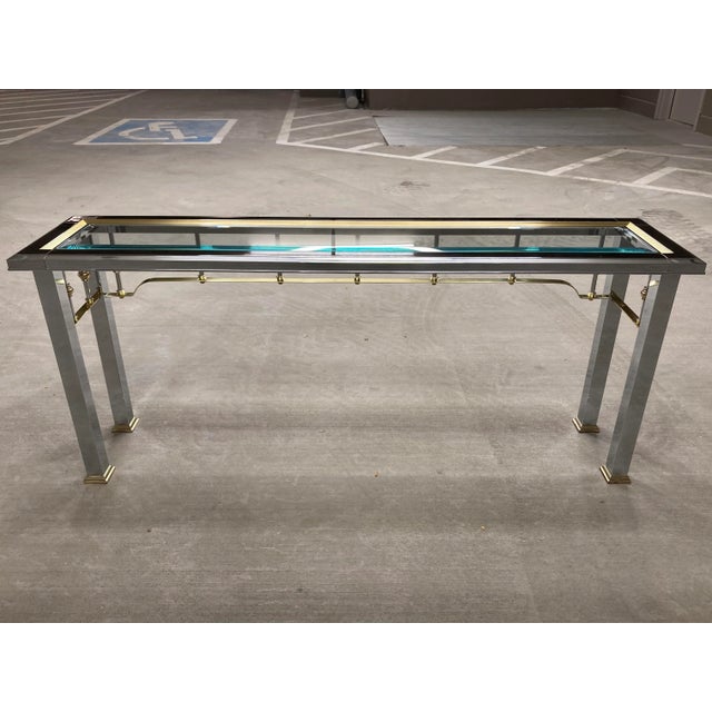 Chrome Mastercraft Chrome Console Sofa Table For Sale - Image 8 of 13