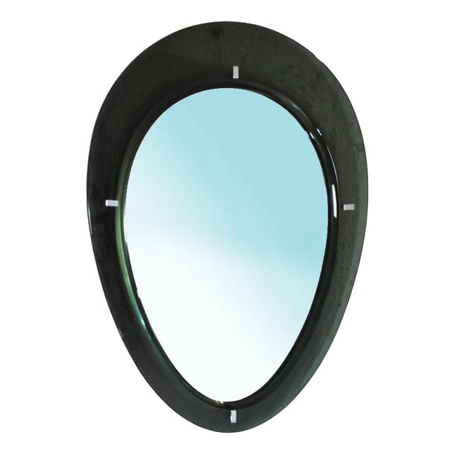 Cristal Art Mirror with Side Frame in Glass, 1950s For Sale