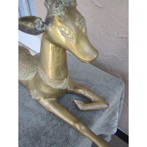 Vintage Sarreid Brass Deer Sculpture Figurine For Sale - Image 11 of 12
