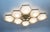 Italian 21st Century Hive Satin Brass Glossy Gray Murano Flush Mount by Fabio LTD For Sale - Image 3 of 9