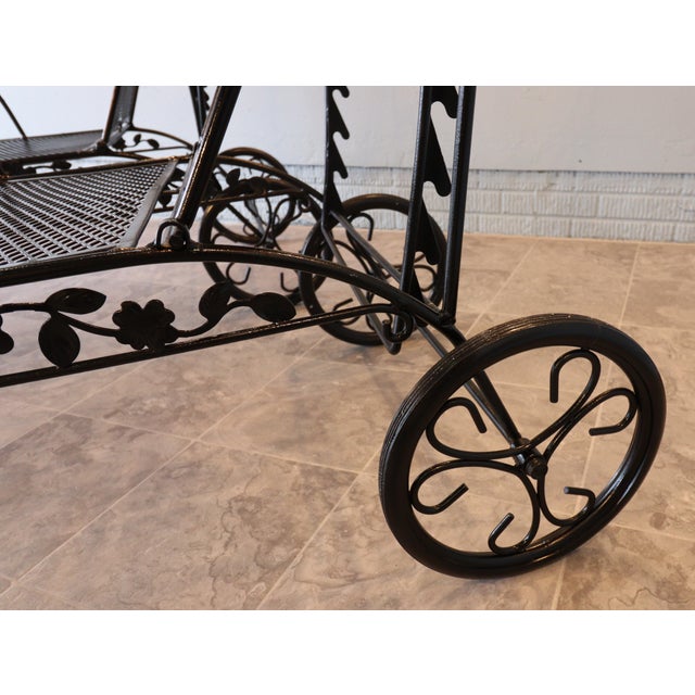 Sam Blount Company Wrought Iron Floral Chaise Loungers — Vintage Pair For Sale - Image 12 of 18