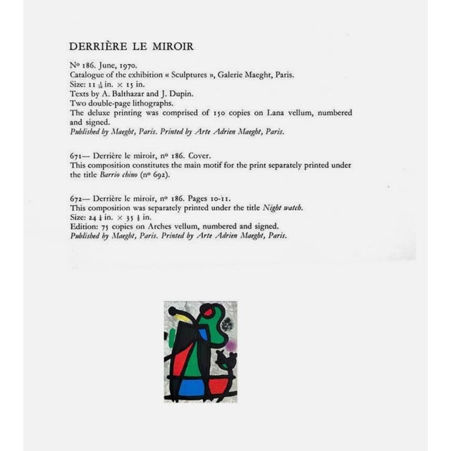 Joan Miró Joan Miró Original Color Lithograph, Cramer 134, 1970 For Sale - Image 4 of 5