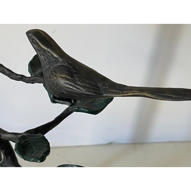 Metal Vintage 20 Th C Bronze Birds Lamp For Sale - Image 7 of 7