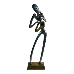 1960s Modernist Aluminum and Brass Figure