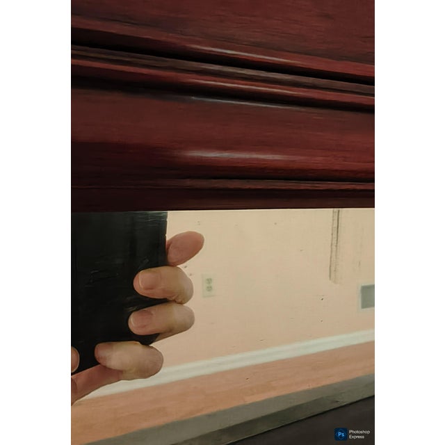 Wood Mid 20th Century Tall Chippendale Style Mirror With Regency Flourish For Sale - Image 7 of 9