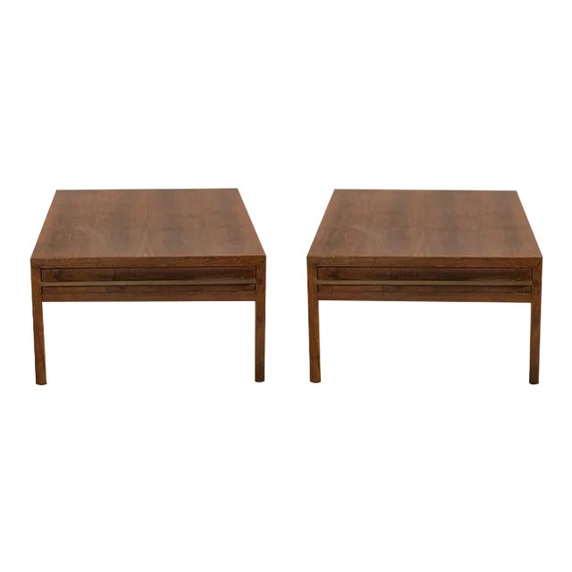 1980s Michael Taylor for Baker Furniture End Tables - a Pair For Sale