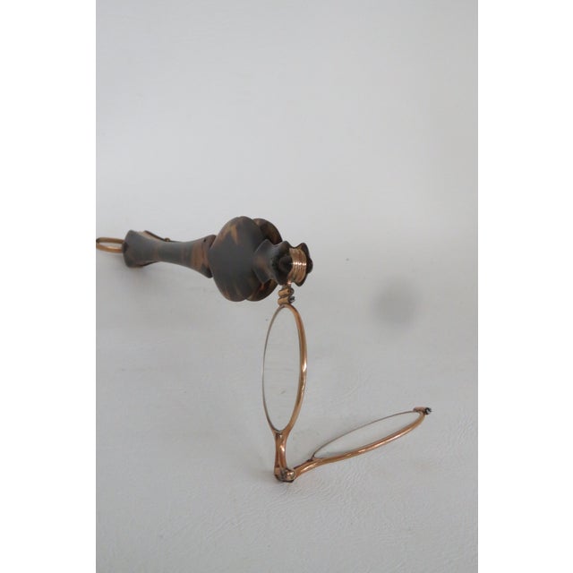Late 1800s Faux Tortoise Lorgnette Folding Opera Glasses With Handle 4554b For Sale - Image 10 of 12