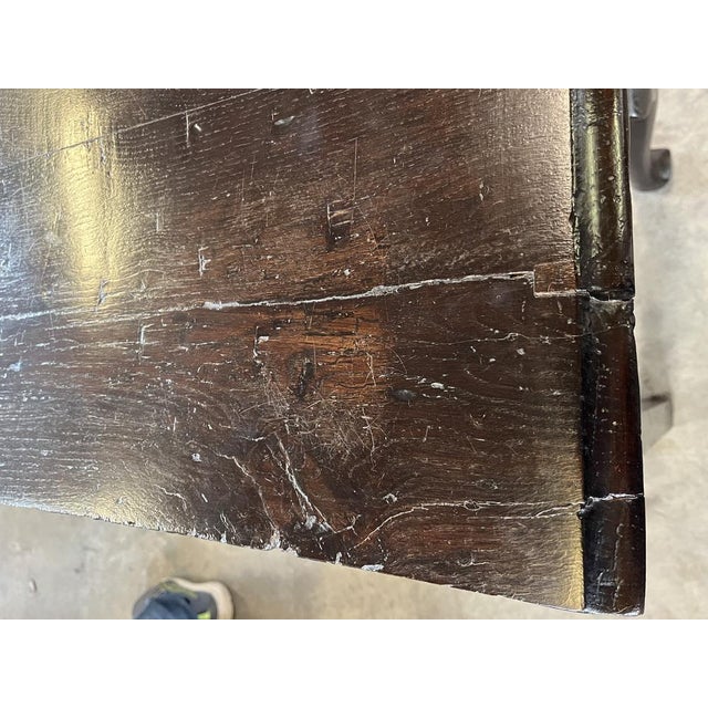 19th Century English Queen Anne Oak Console Table For Sale - Image 9 of 10