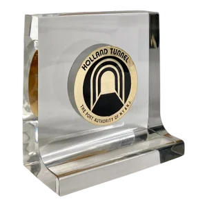 1987 Holland Tunnel "Record Traffic Hour" Lucite Trophy