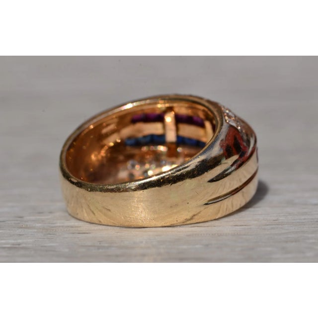 The Pierson: Ladies 14K Ring set with Rubies, Sapphires and Diamonds For Sale In Philadelphia - Image 6 of 10