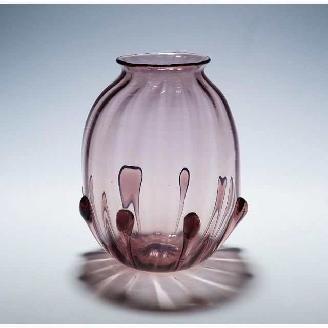 Vetro Soffiato Glass Vase by Vittorio Zecchin for Venini Murano 1924 Rare mouth blown (vetro soffiato) art glass vase,...