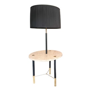 Vintage Mid Century Modern Brass and Marble Table Lamp in the Manner of Harvey Probber For Sale