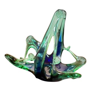 Murano Vintage Stayle Hand Blown Glass Sculptue For Sale
