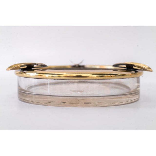 Art Deco Ashtray Brass and Cut Glass, 1920s For Sale - Image 4 of 14