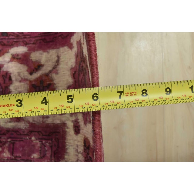 Tabriz Rug 10′ X 12’8” Pink Wool Vintage Overdyed Hand-Knotted Oriental Carpet For Sale - Image 13 of 15