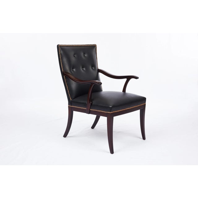 Mid-Century Modern Mid 20th Century Frits Henningsen Arm Chair For Sale - Image 3 of 13