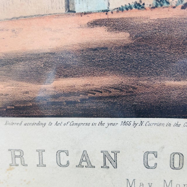 Late 1900s N Currier Framed Lithograph: "American Country Life May Morning" Reproduction For Sale - Image 9 of 18