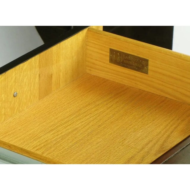 Romweber Burled Walnut and Brass Campaign-Modern Credenza For Sale - Image 9 of 10