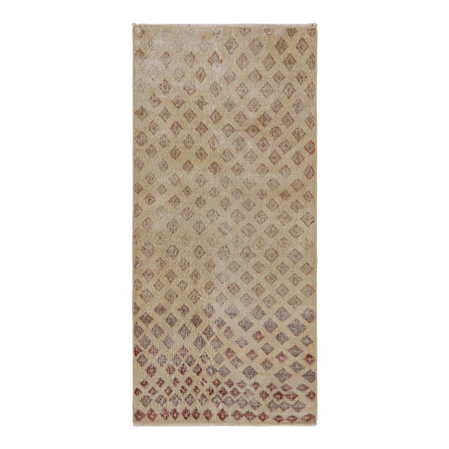 1960s Vintage Zeki Müren Rug With All-Over Geometric Patterns For Sale