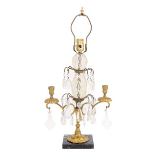 Louis XVI Style Gilt Bronze Girandole Mounted Lamp For Sale