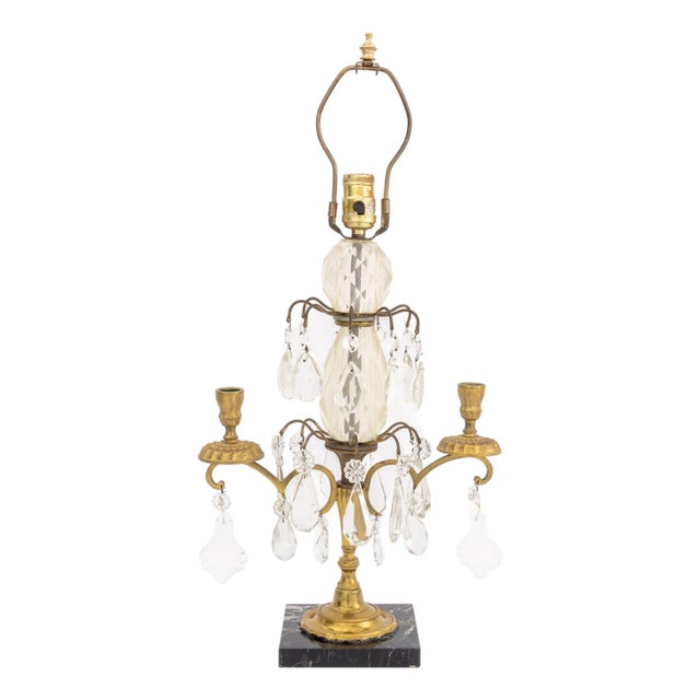 Louis XVI Style Gilt Bronze Girandole Mounted Lamp For Sale