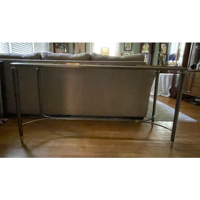1990s Design Institute America (Dia) Mixed Metal Console Table - Milo Baughman Style For Sale In Philadelphia - Image 6 of 18