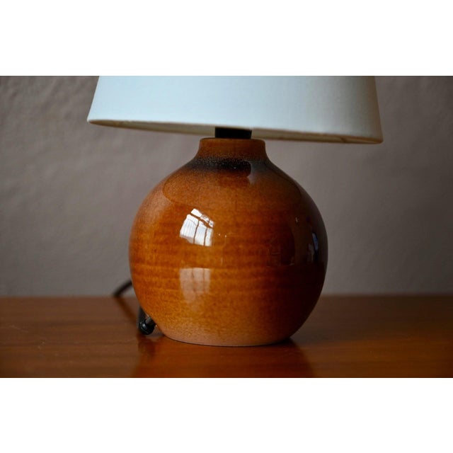 1970s Brutalist Wabi-Sabi Ceramic Table Lamp in Glazed Stoneware from Ateliers Du Genetiel, 1960s For Sale - Image 5 of 8
