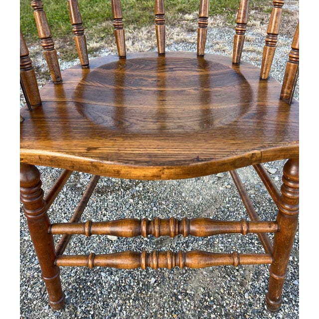 Rare Vintage Writing Arm Barrel Back Firehouse Windsor For Sale - Image 11 of 11