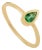 Roman Style Thick Bezel Set Pear Emerald Ring by Vr Jewels in 14k Gold Size 6.5 For Sale