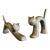 Vintage Mid-Century Brass Stretching Cats Pair For Sale