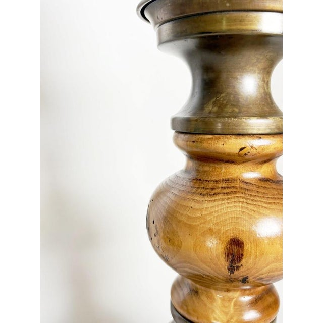 Rustic Wooden Table Lamp, France, 1960s For Sale - Image 11 of 12