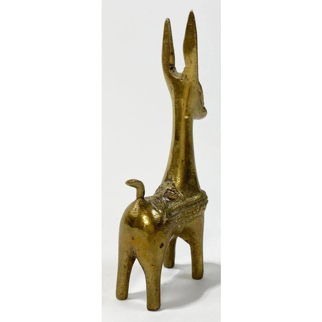 Mid 20th Century Vintage Brass Burro Figure For Sale - Image 5 of 8
