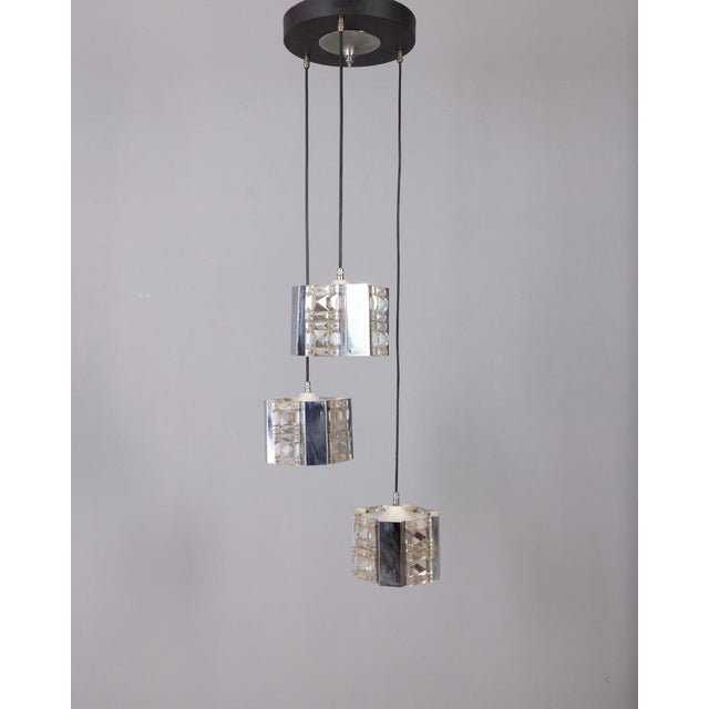 Vintage Metal and Crystal Pendant Lamp by Kinkeldey, 1970s For Sale - Image 12 of 12