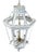 A Vintage-Style Venetian Chandelier in White and Blue Tones, Featuring Three Lamps. For Sale - Image 4 of 12