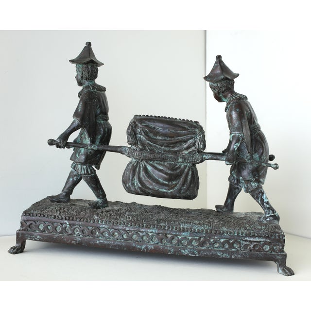 1990s Maitland-Smith Bronze Sculpture of Boys With a Litter For Sale - Image 11 of 16