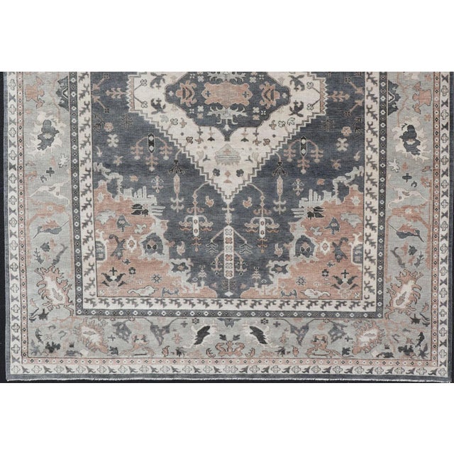 Measures 9'0 x 12'4 Country of Origin: India; Type: Oushak; Design: All-Over, Botanical, Motif; Keivan Woven Arts: rug;...