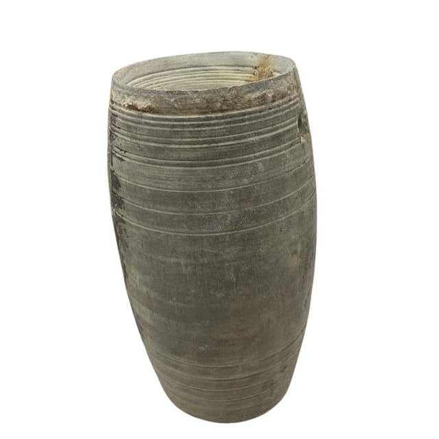 Farmhouse Vintage Indian Wood Vessel For Sale - Image 3 of 5