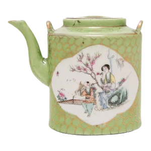 Chinese Gilt Green Glazed Teapot, C. 1900